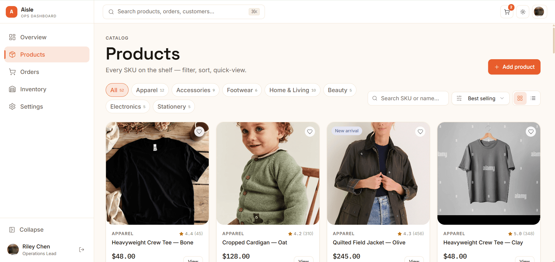 Retail Operations Dashboard Template Guide for Products, Orders, and Inventory