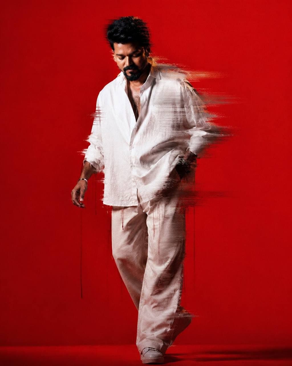 Cinematic Red Fashion Editorial AI Prompt