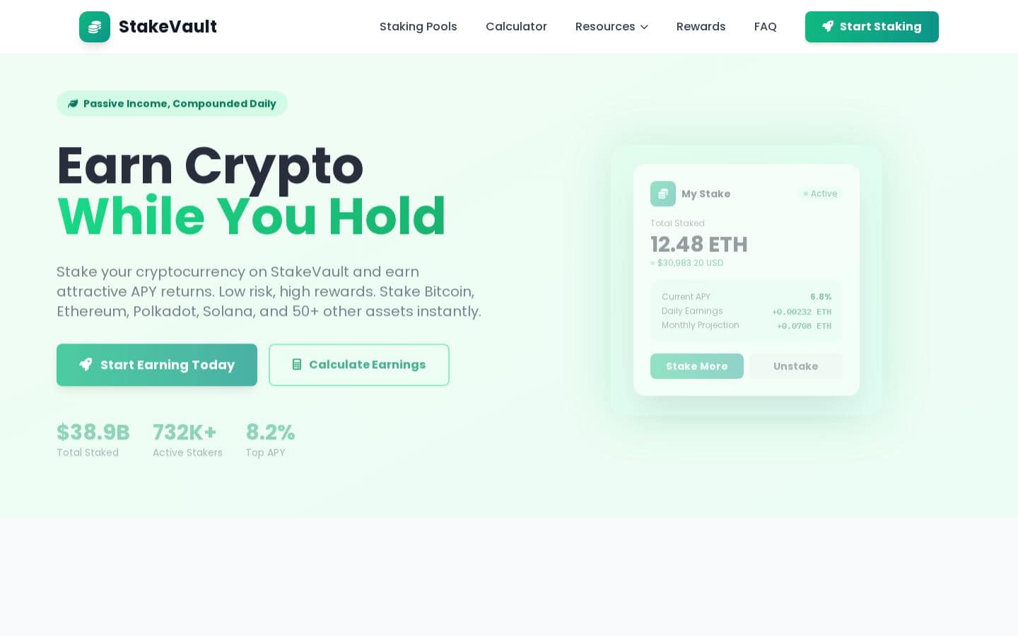 StakeVault - Earn Crypto Through Staking