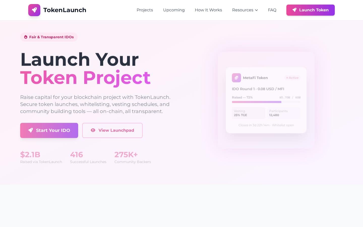 TokenLaunch - Launch Your Blockchain Project