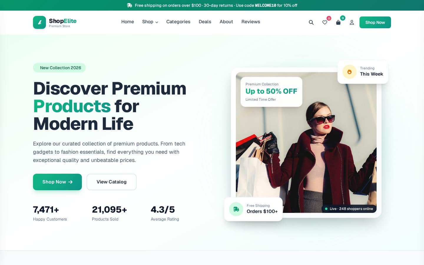 ShopElite Ecommerce UI Kit