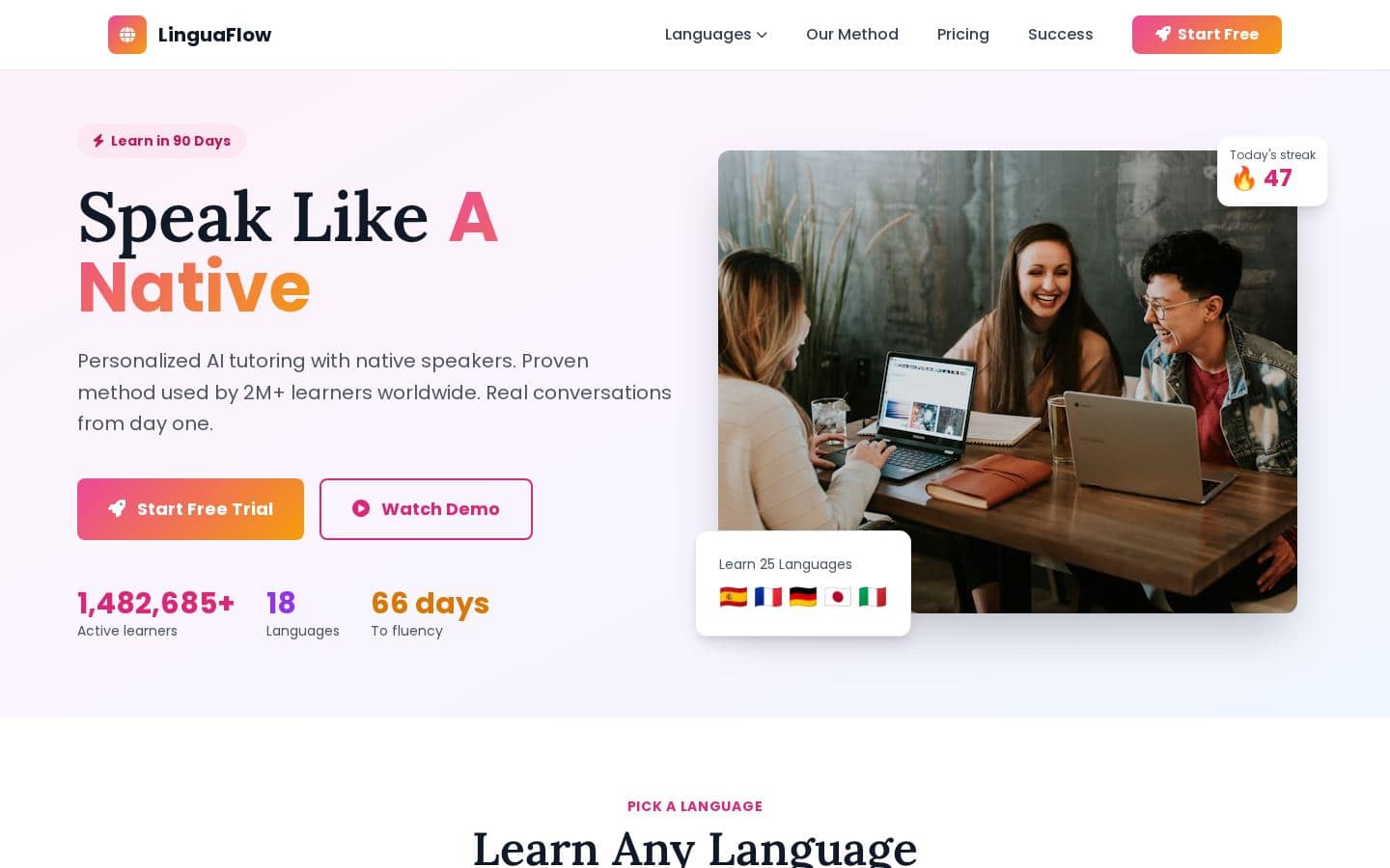 LinguaFlow - Learn Languages Fast