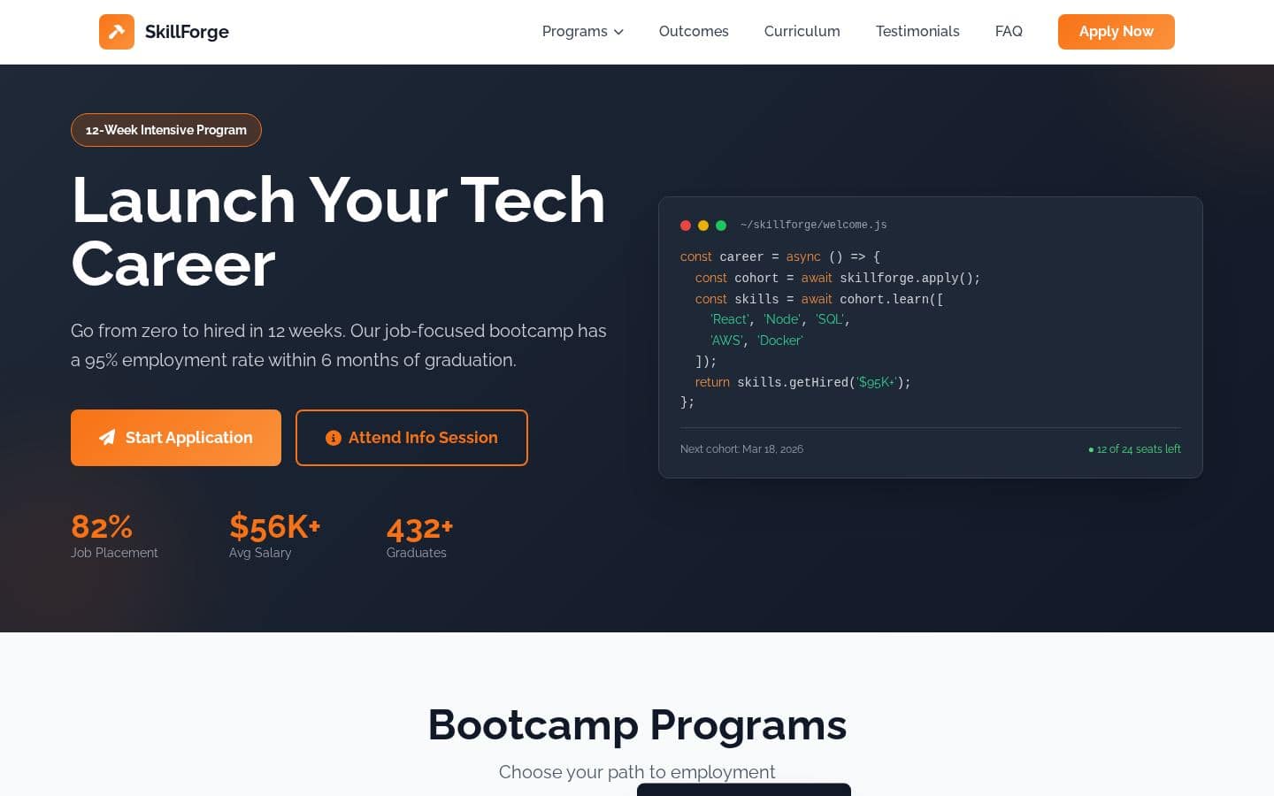 SkillForge - Coding Bootcamp & Career Path