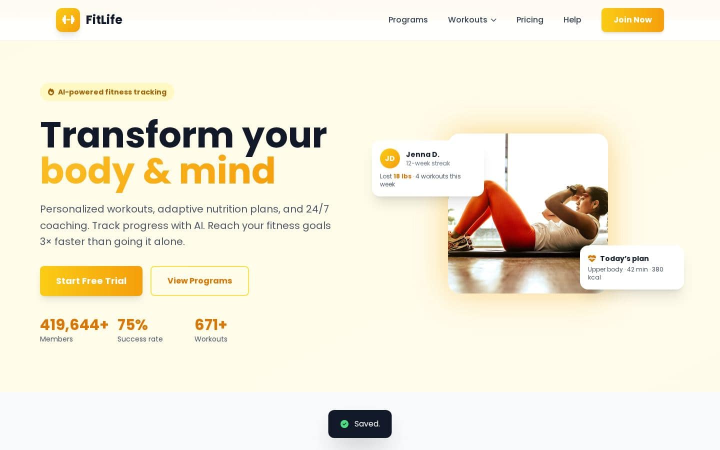 FitLife - Your Fitness Companion