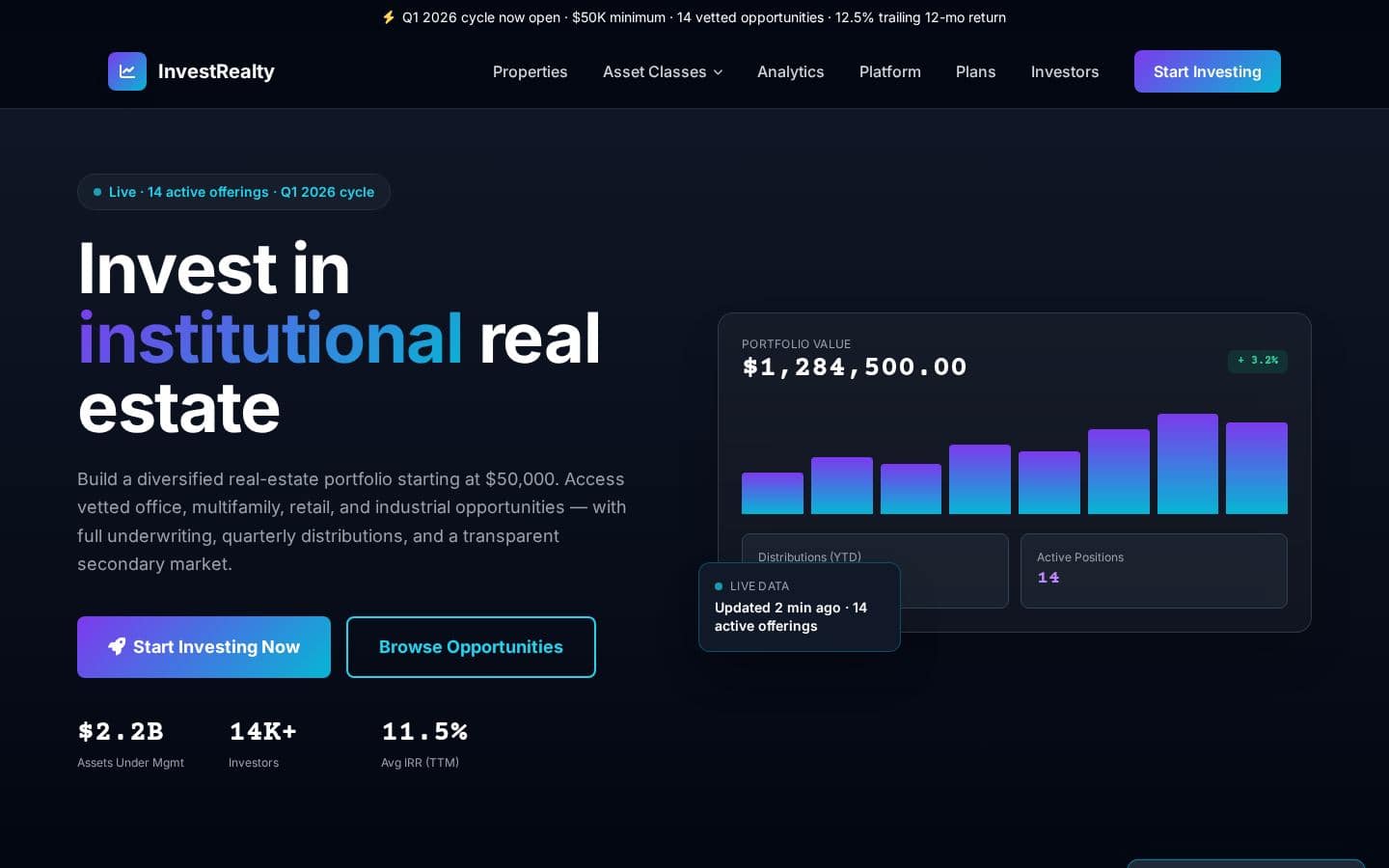 InvestRealty - Real Estate Investment Platform