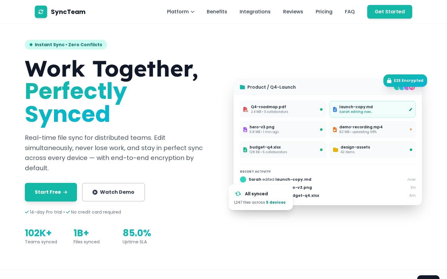 SyncTeam - Team Collaboration & File Sync