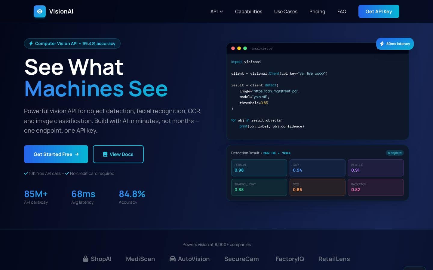 VisionAI - Intelligent Image Analysis API